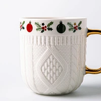 KSP Sweater Knit 'Holly' Ceramic Mug 340ml (Multi Colour)