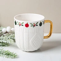 KSP Sweater Knit 'Holly' Ceramic Mug 340ml (Multi Colour)