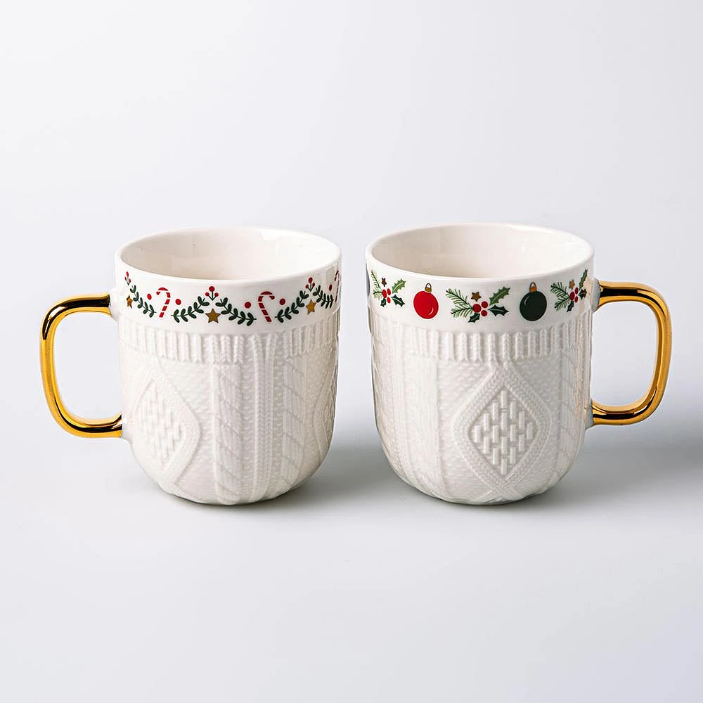 KSP Sweater Knit 'Holly' Ceramic Mug 340ml (Multi Colour)