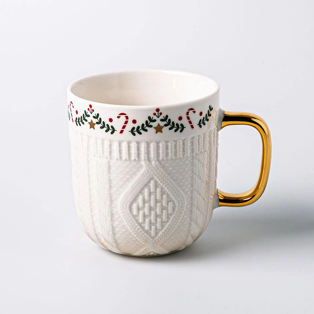 KSP Sweater Knit 'Garland' Ceramic Mug 340ml (Multi Colour)