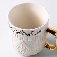 KSP Sweater Knit 'Garland' Ceramic Mug 340ml (Multi Colour)