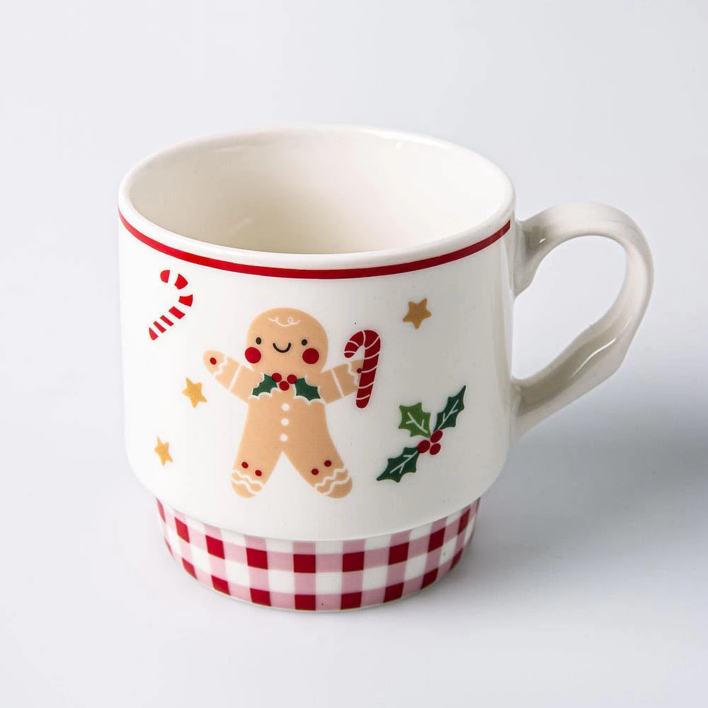 KSP Christmas Tradition 'Gingerbread & Tree' Ceramic Mug - Set of 2