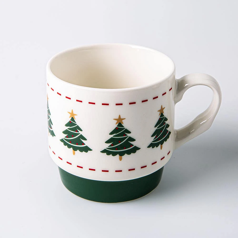 KSP Christmas Tradition 'Gingerbread & Tree' Ceramic Mug - Set of 2