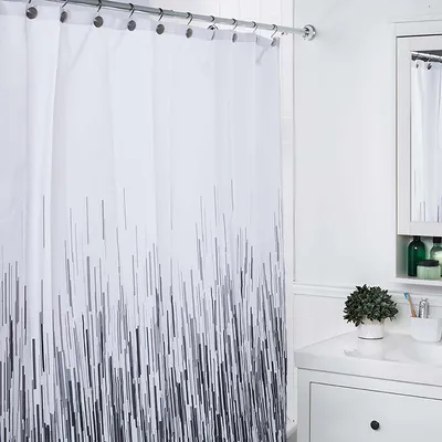 Moda At Home Polyester 'Greyscale Rain' Shower Curtain (Grey)