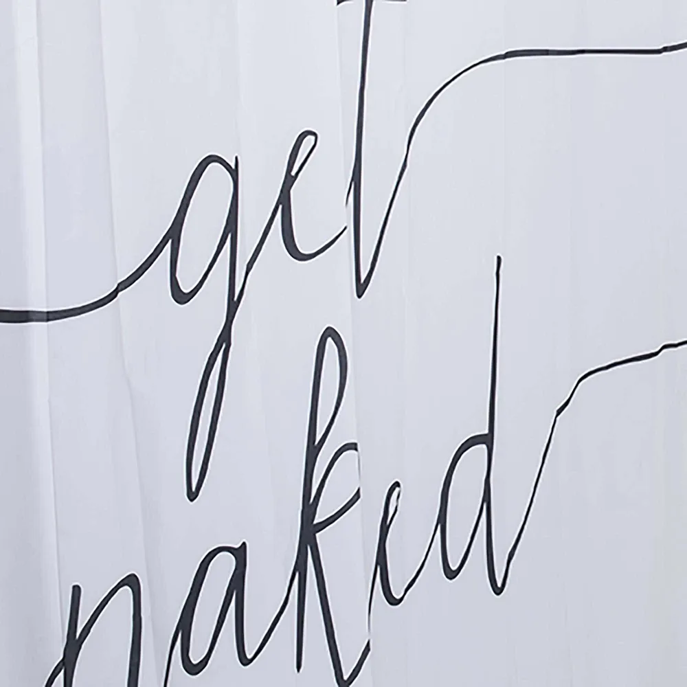 Moda At Home Polyester 'Get Naked' Shower Curtain (Black/White)