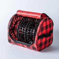 KSP Christmas Soft Storage 'Buffalo Check' Fabric Lights Bag