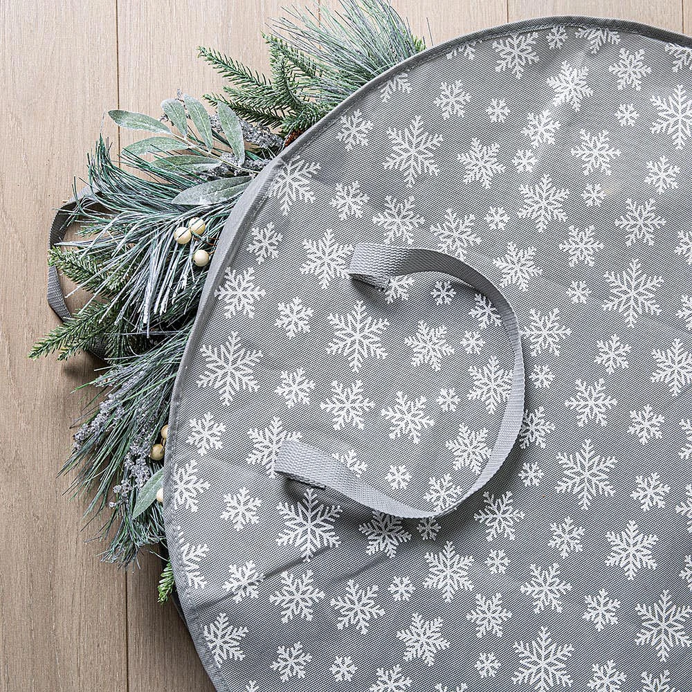 KSP Christmas Soft Storage 'Snowflakes' Fabric Wreath Bag