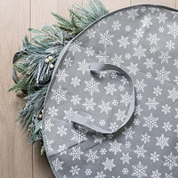 KSP Christmas Soft Storage 'Snowflakes' Fabric Wreath Bag