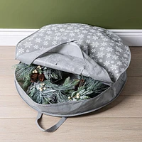 KSP Christmas Soft Storage 'Snowflakes' Fabric Wreath Bag