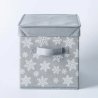 KSP Christmas Soft Storage 'Snowflakes' Fabric Box with Lid