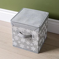 KSP Christmas Soft Storage 'Snowflakes' Fabric Box with Lid