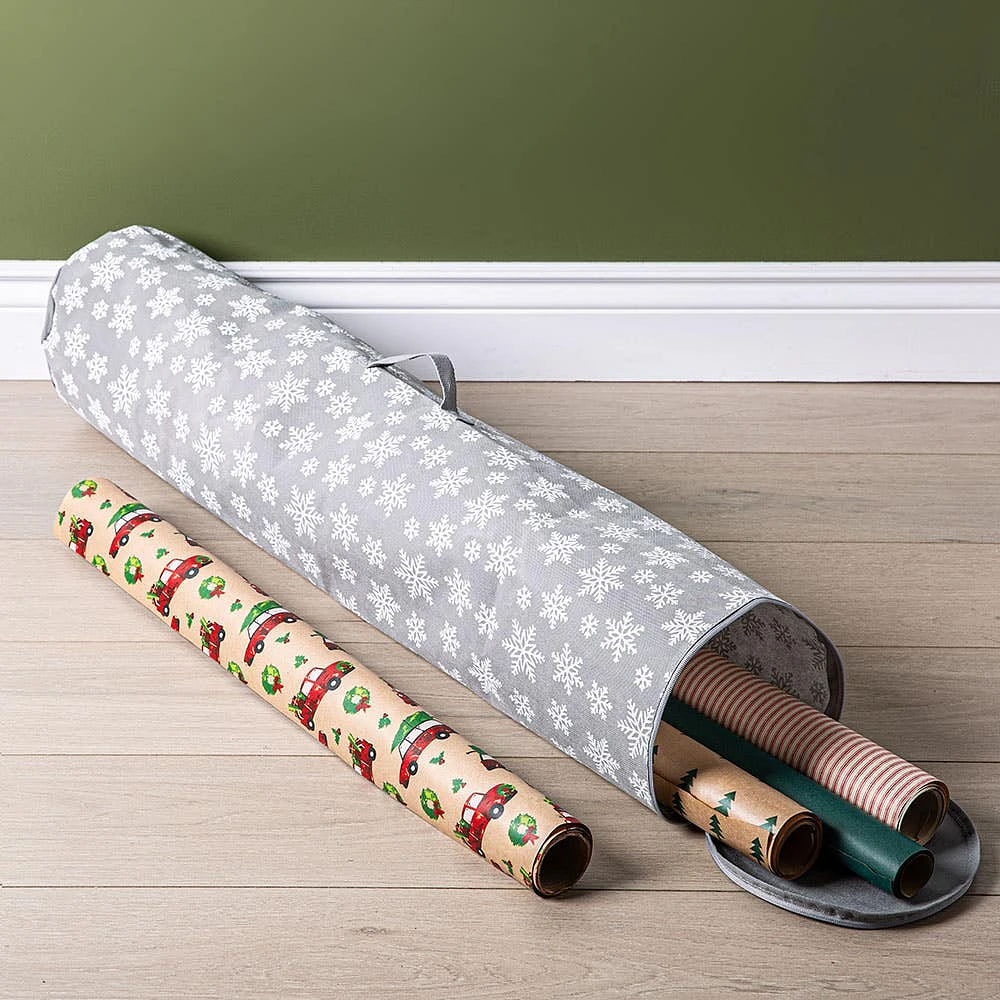 KSP Christmas Soft Storage 'Snowflakes' Fabric Gift Wrap Bag