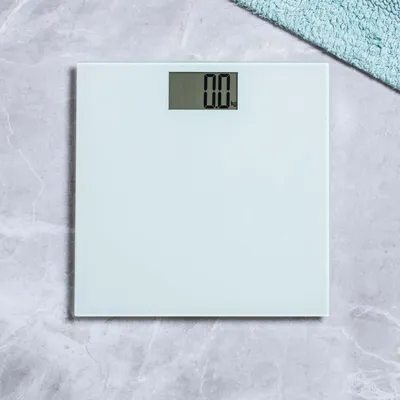 KSP Personal Glass Digital Bathroom Scale (White)
