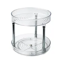 iDesign Linus Pantry Organizer 2-Tier Cabinet Turntable 9" dia x 8" H