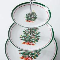 KSP Christmas Noel 'Evergreen' Porcelain Buffet Stand 3-Tier