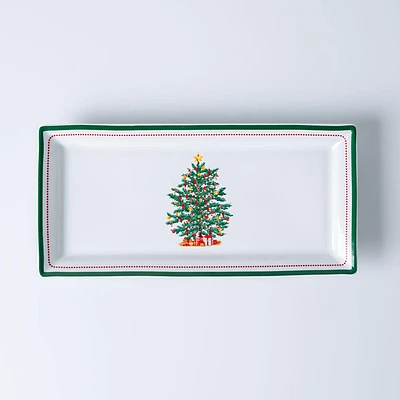 KSP Christmas Noel 'Evergreen' Porcelain Platter 35.5x17.3cm - Long