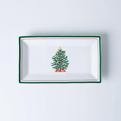 KSP Christmas Noel 'Evergreen' Porcelain Platter 30.5x16.7cm - Small