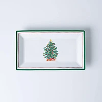 KSP Christmas Noel 'Evergreen' Porcelain Platter 30.5x16.7cm - Small