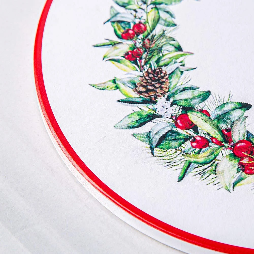 KSP Christmas Tessera 'Wreath with Bow' Printed Ceramic Trivet 20cm