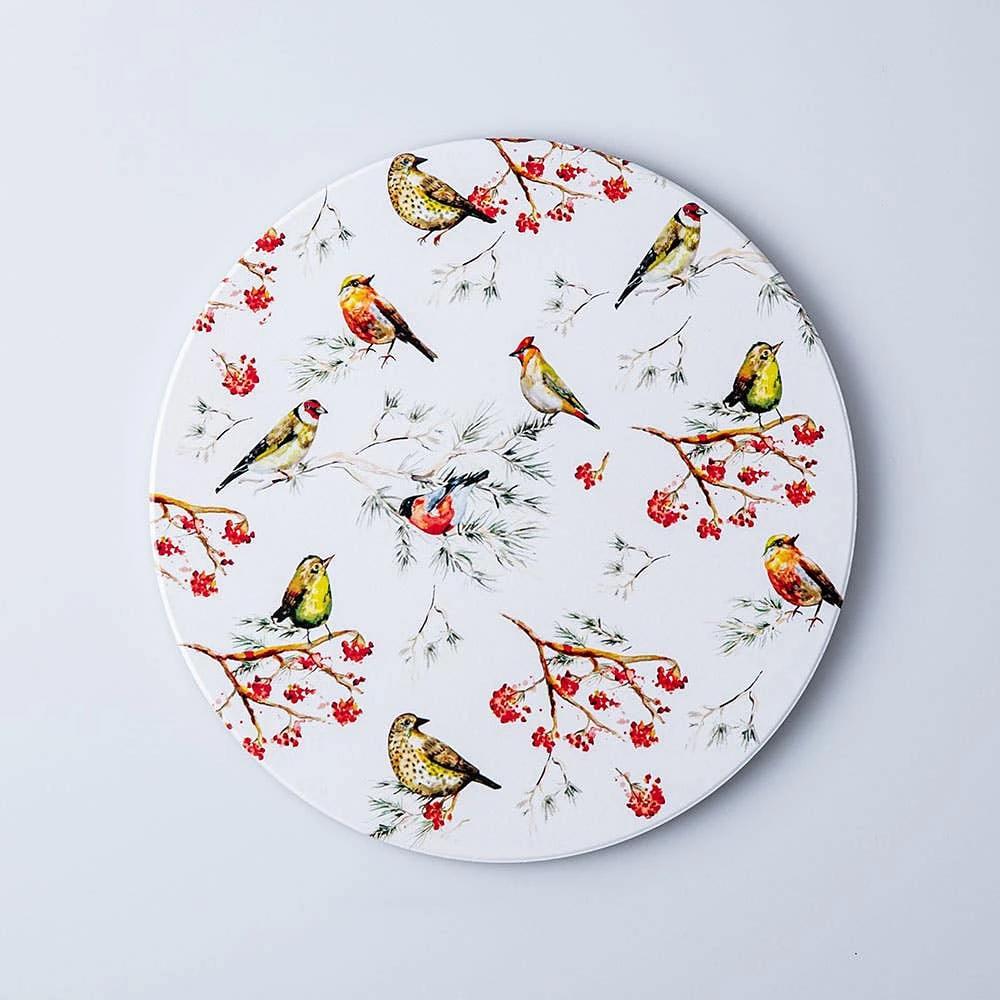 KSP Ceramica 'Oiseaux' Printed Ceramic Trivet (Multi Colour)