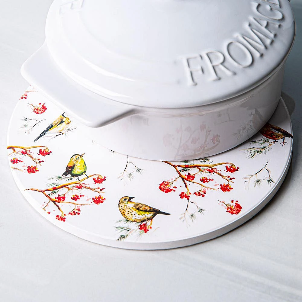 KSP Ceramica 'Oiseaux' Printed Ceramic Trivet (Multi Colour)