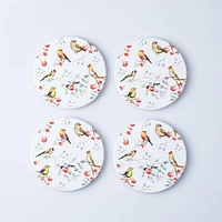 KSP Ceramica 'Oiseaux' Printed Ceramic Coaster - Set/4 (Multi Colour)