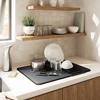 Umbra Udry Microfibre Drying Mat with Rack - Black (24x18")