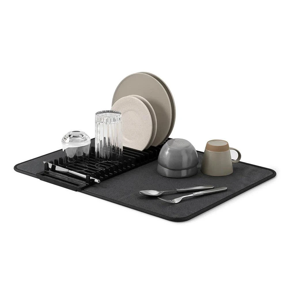 Umbra Udry Microfibre Drying Mat with Rack - Black (24x18")