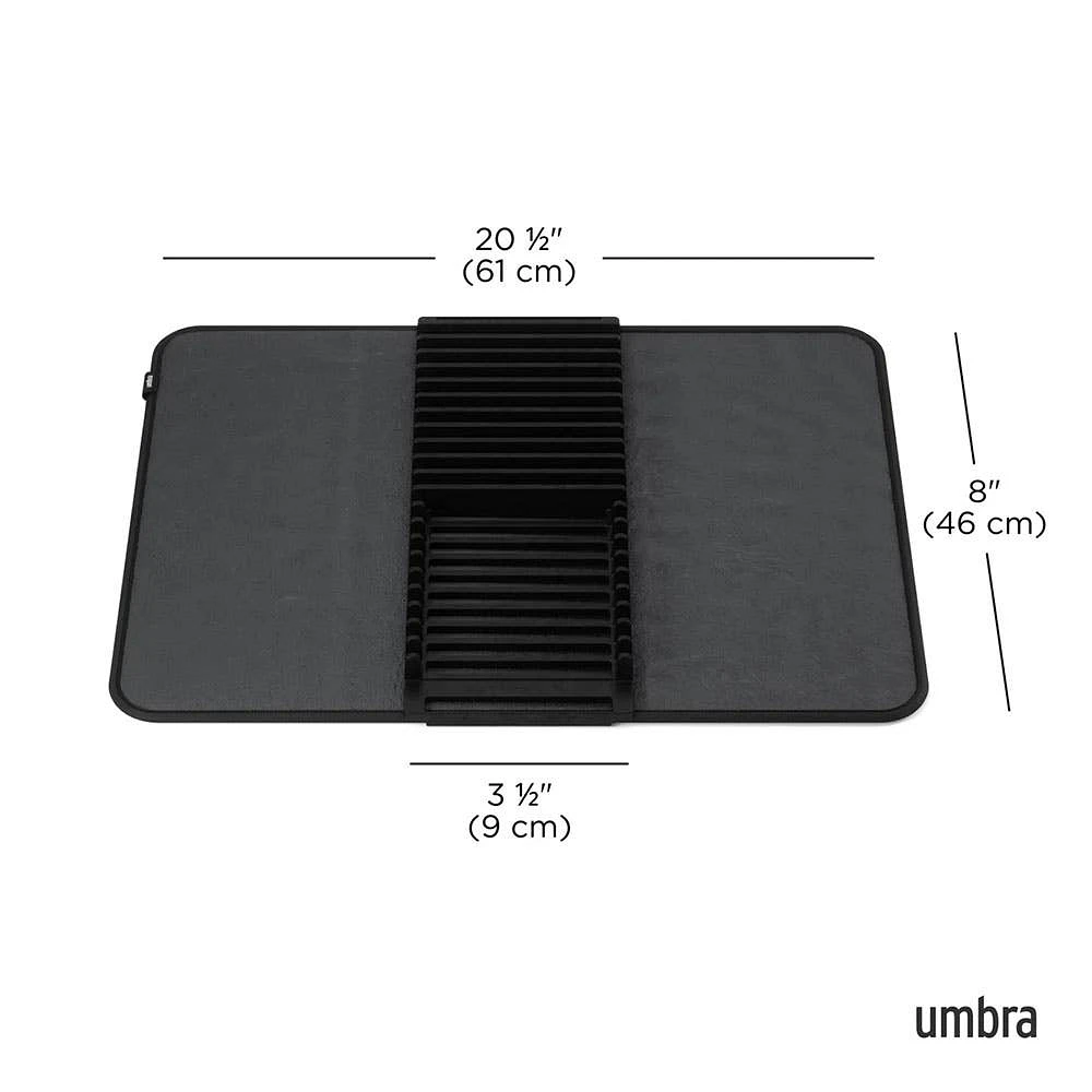 Umbra Udry Microfibre Drying Mat with Rack - Black (24x18")