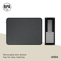 Umbra Udry Microfibre Drying Mat with Rack - Black (24x18")