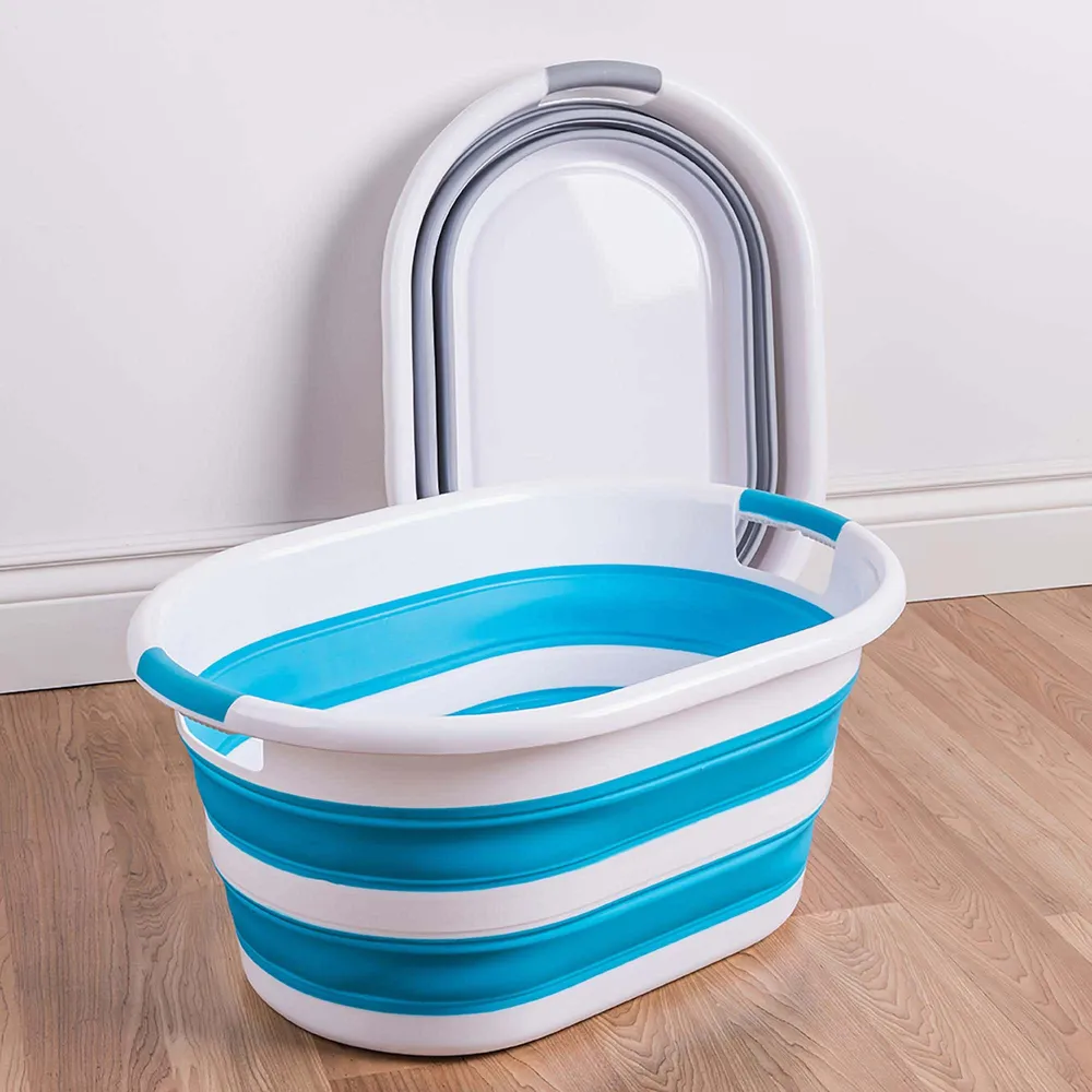 KSP Pop N Fold Space Saving Laundry Basket (White