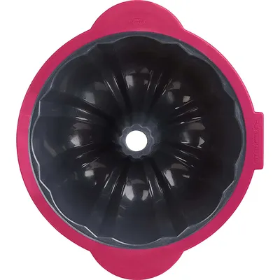Trudeau Structure Silicone Fluted Cake Pan (Fuchsia/Grey)