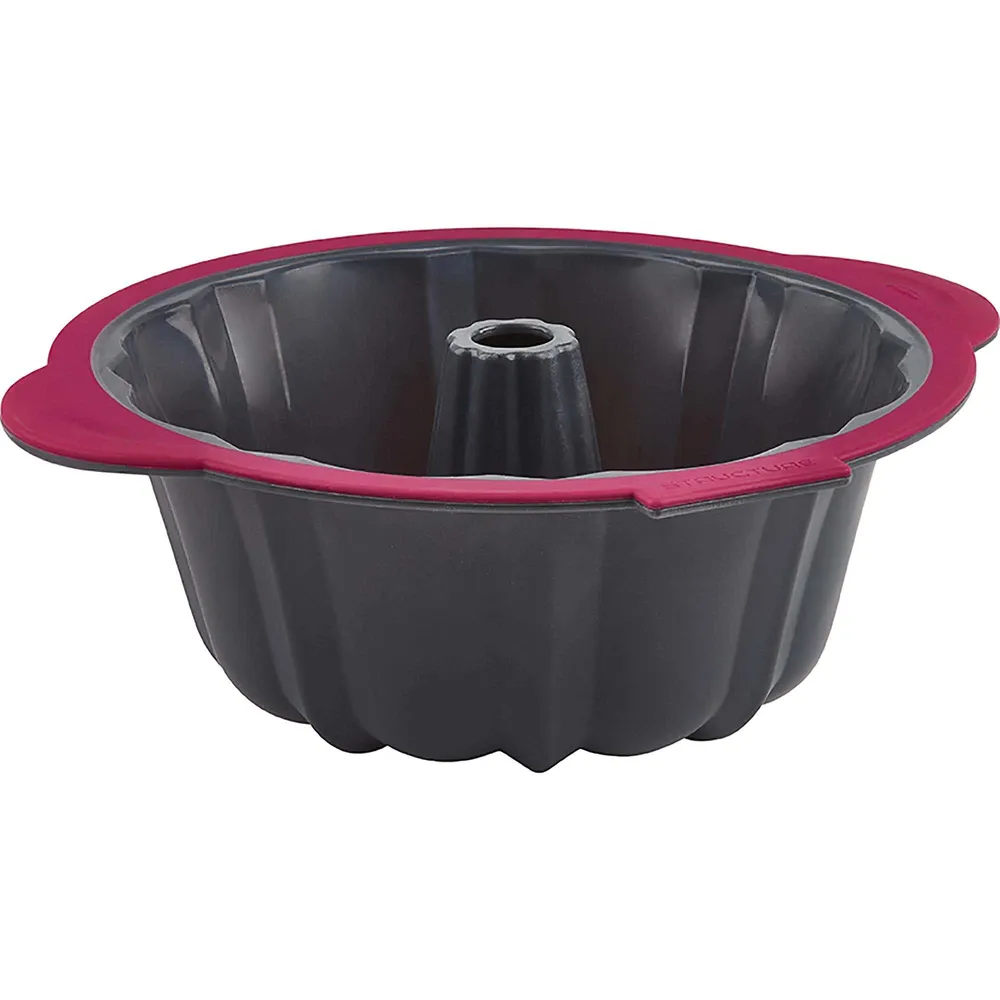 Trudeau Structure Silicone Fluted Cake Pan (Fuchsia/Grey)