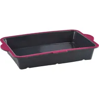 Trudeau Structure Silicone Oblong Cake Pan (Fuchsia/Grey)