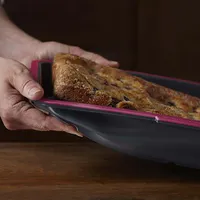 Trudeau Structure Silicone Oblong Cake Pan (Fuchsia/Grey)