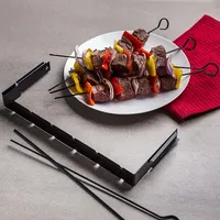 KSP Epicure BBQ Shish Kabob Skewer with Rack (Dark Grey)