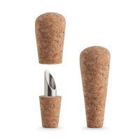 Final Touch Apertif Cork and Pour Stopper-Pourer - Set of 2 (Brown)