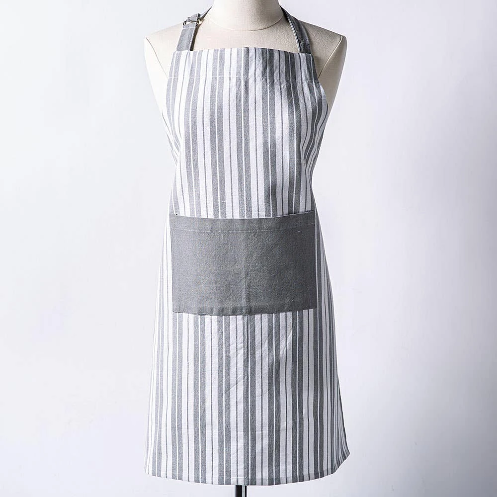 KSP Classic Stripe 100% Cotton Apron (Light Grey)