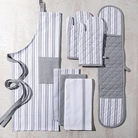 KSP Classic Stripe 100% Cotton Apron (Light Grey)