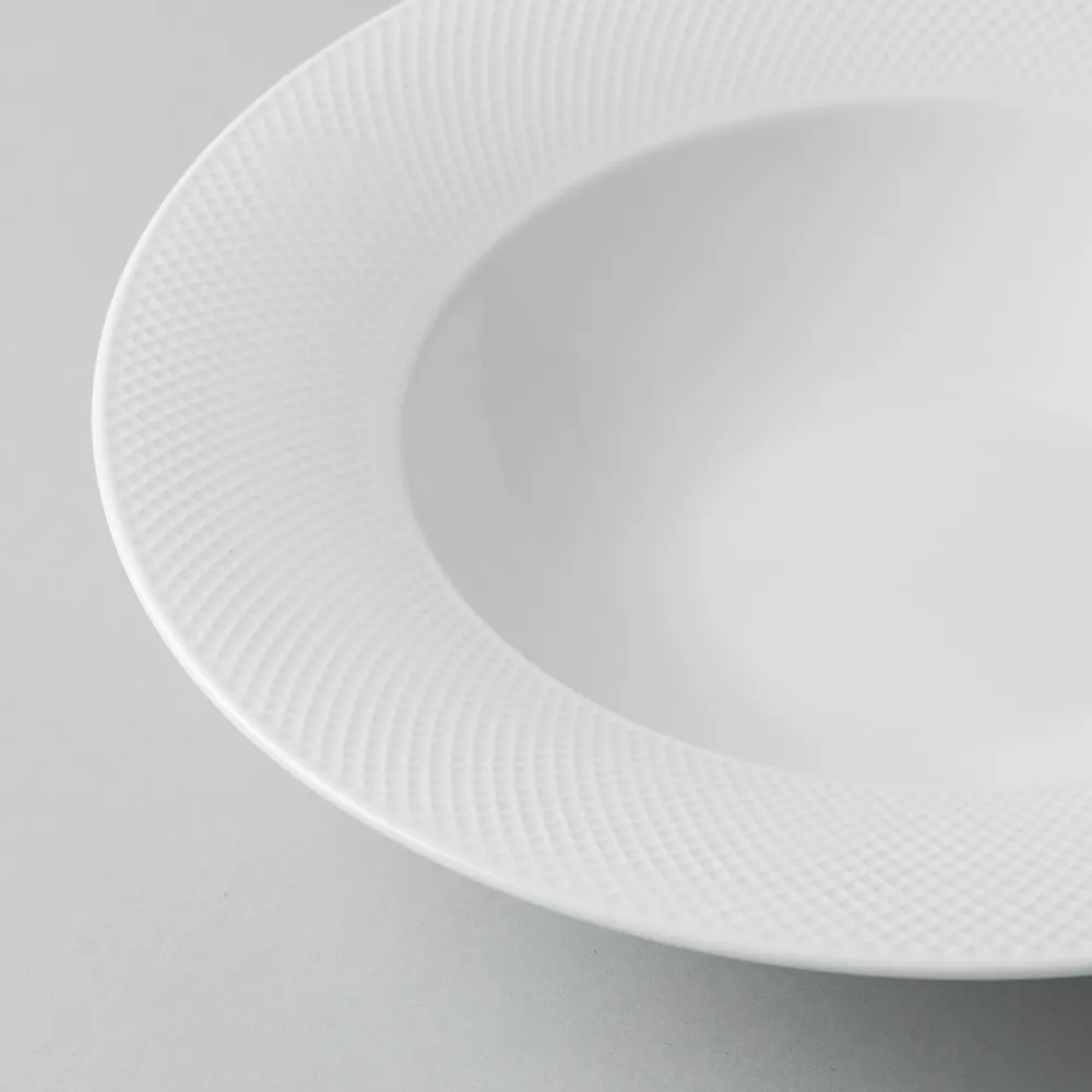 KSP A La Carte 'Diamond' Porcelain Soup- Pasta Plate