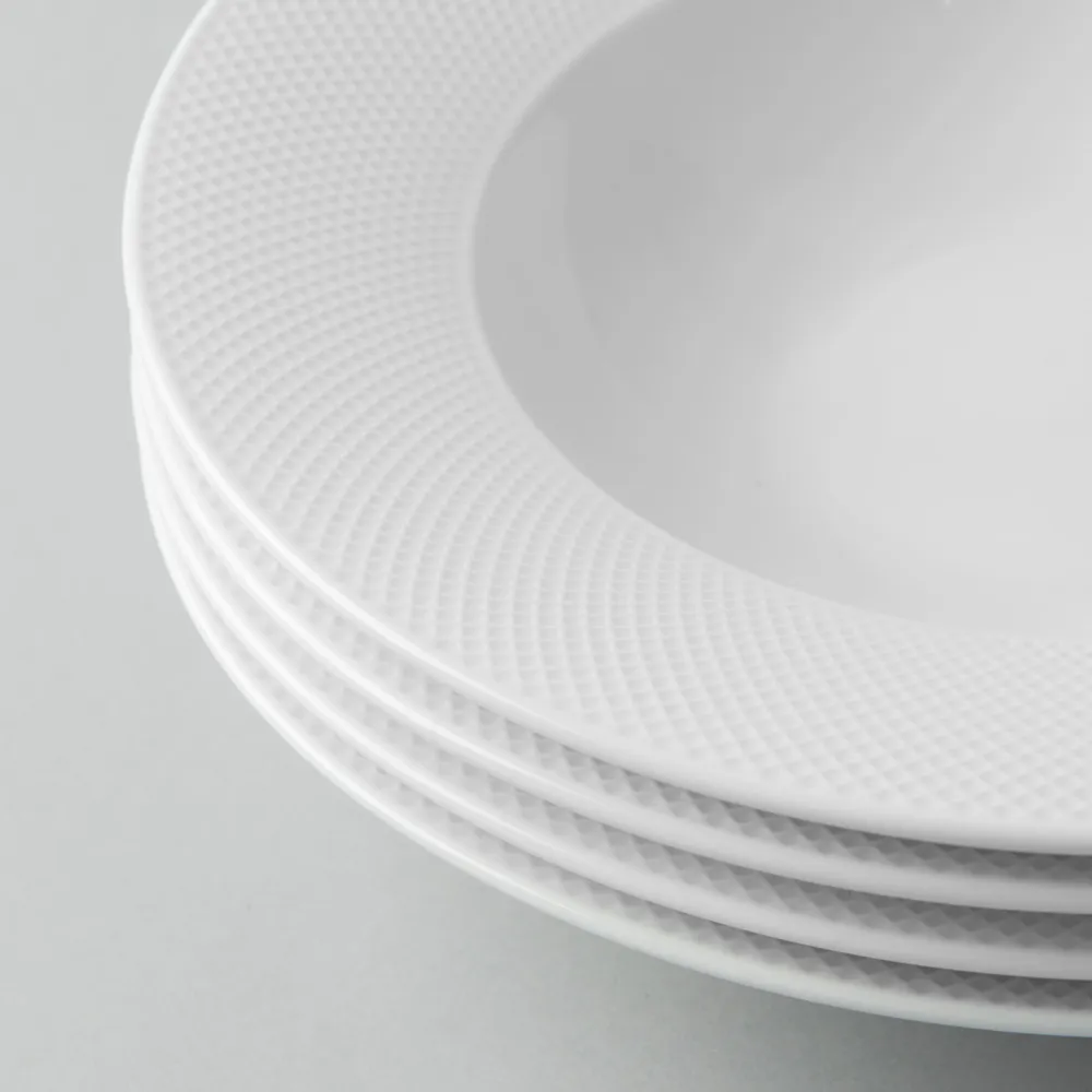 KSP A La Carte 'Diamond' Porcelain Soup- Pasta Plate