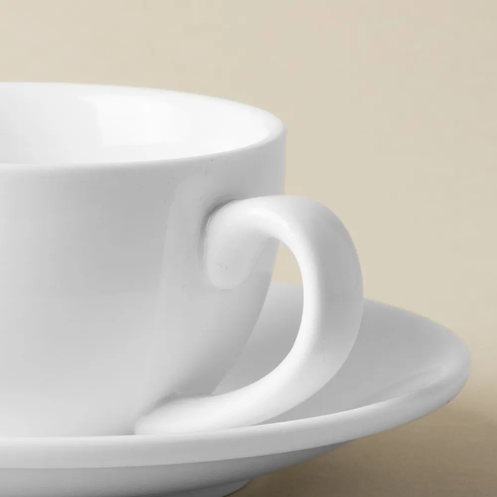 A La Carte 'Essentials' Porcelain Teacup with Saucer (White)