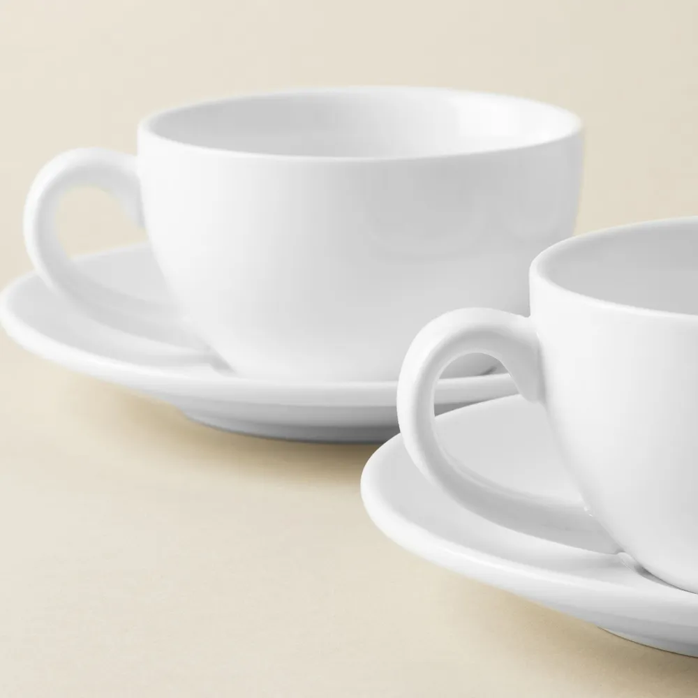 A La Carte 'Essentials' Porcelain Teacup with Saucer (White)