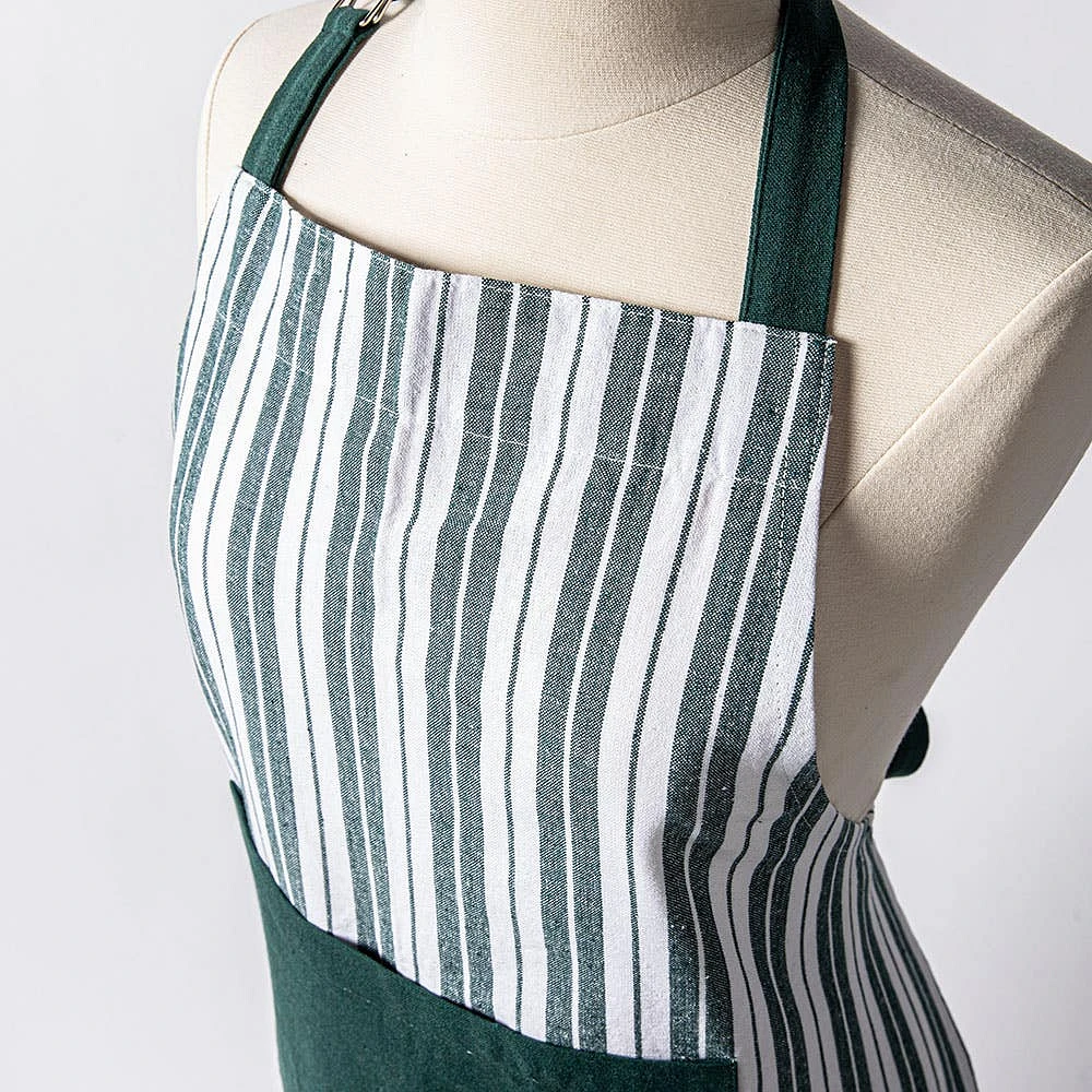 KSP Classic Stripe 100% Cotton Apron (Dark Green)