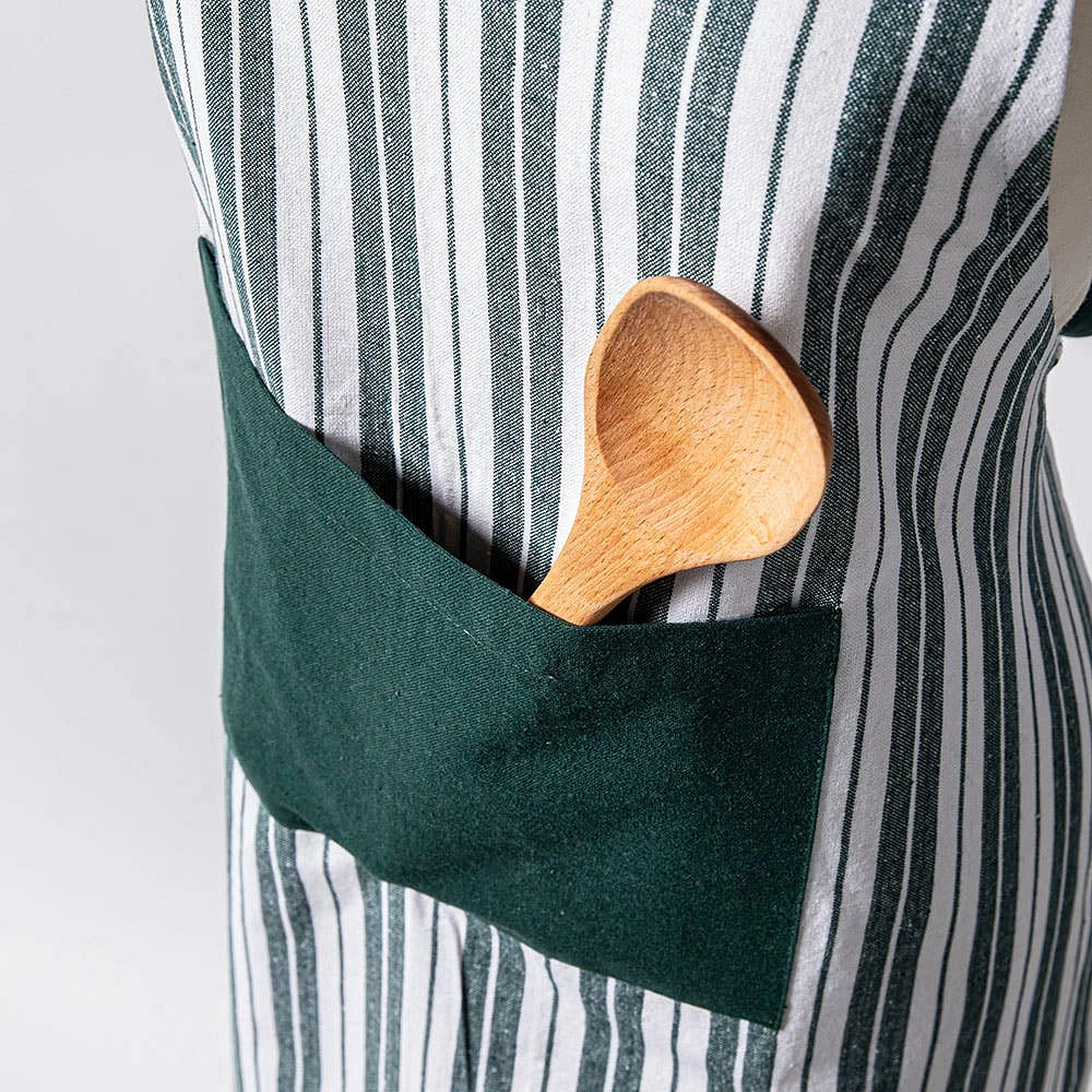 KSP Classic Stripe 100% Cotton Apron (Dark Green)