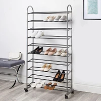 KSP Tower Shoe Rack 10-Shelf (Black/Grey)