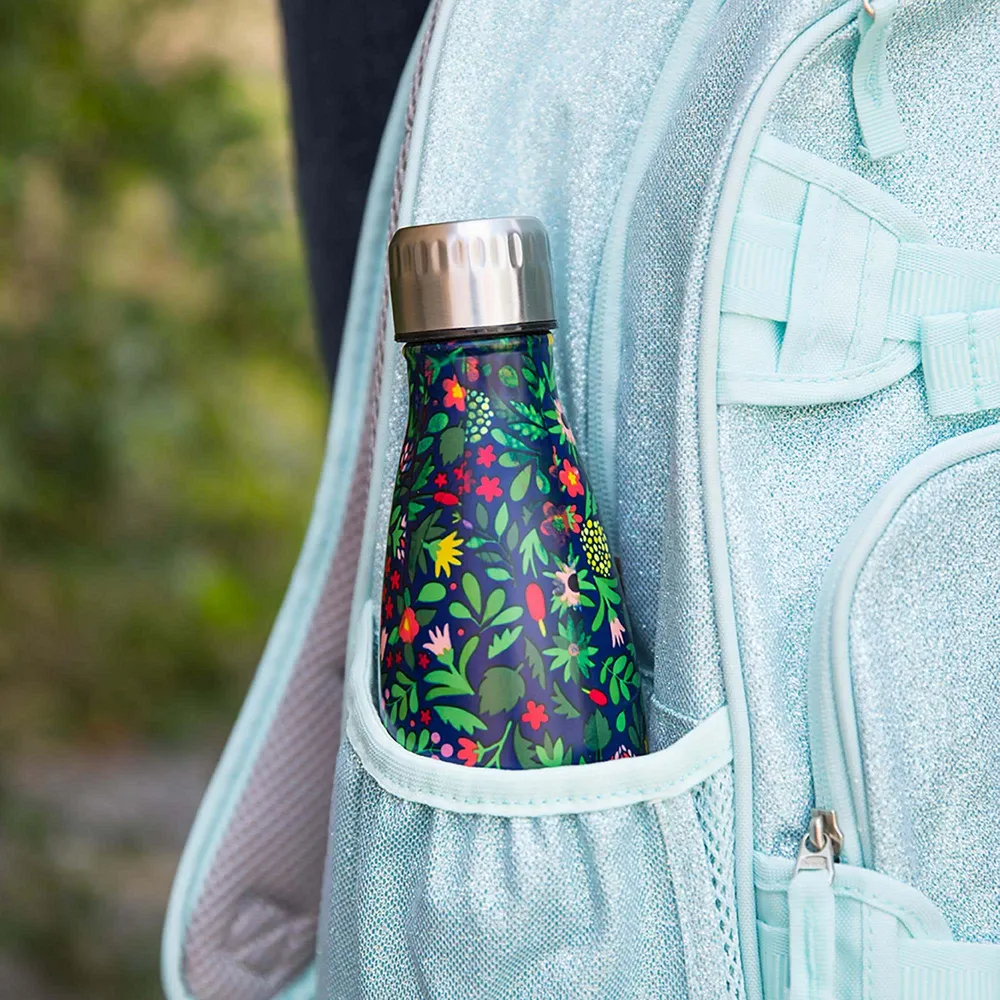 KSP Quench 'Floral' 500ml Double-Wall Water Bottle (Navy)