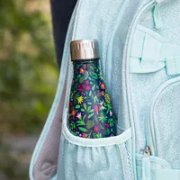 KSP Quench 'Floral' 500ml Double-Wall Water Bottle (Navy)