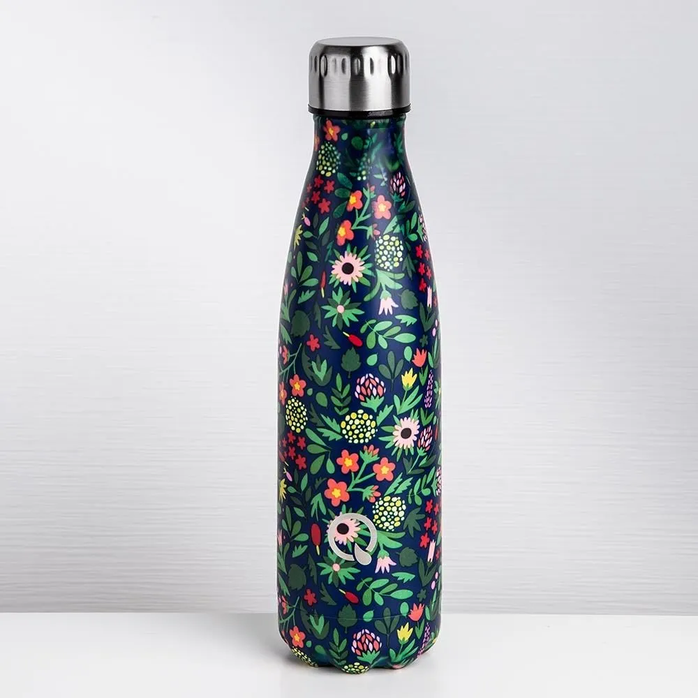 KSP Quench 'Floral' 500ml Double-Wall Water Bottle (Navy)