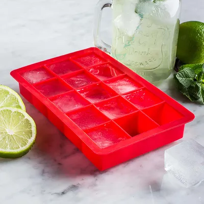 KSP Colour Splash Silicone Ice Cube Tray (Red)